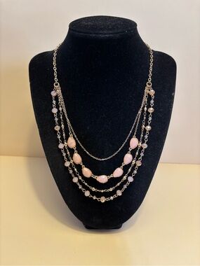 Style & Co. Multi-Strand Pink Bead Layered Necklace 17”+3”
